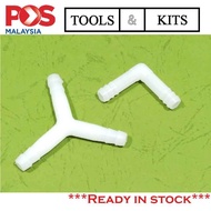 3-ways/L-shape White Plastic Pipe Connector for 8-8.5mm Pipe
