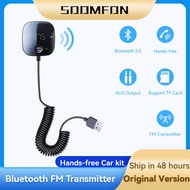 【CW】 Bluetooth5.0 Car Audio Transmitter Wireless FM Transmitter AUX Audio Receiver Car MP3 Player Lossless Playback Handsfree Car Kit
