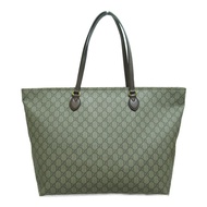 GUCCI Ophidia GG 中型托特包 547971 PVC 塗層帆布米色棕色二手女式