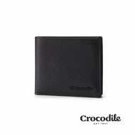 Crocodile 鱷魚皮件 錢包 短夾 男生皮夾 雙鈔 8卡 薄款 Bern伯恩系列 0103-11204-黑色