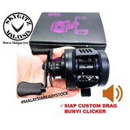 SKYGITZ MALAYSIA DK100 Micro Drum CQ BFS CNC METAL BODY Fishing CASTING Reel, BLACK SPECIAL, MALAYSI