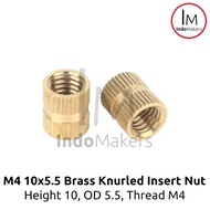 M4 10x5.5 Brass Insert Nut Brass Hot Melt Nut Thread M4/ M4 Thread/