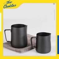 Milk Jug Latte Art Carbon Steel | Full Black Barista Coffee Latte Art Pitcher
