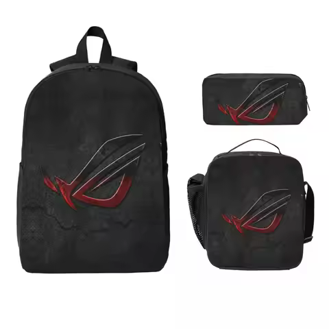 Asus Rog Backpack Student Boys Girls BookBag School Bag Computer Shoulder Bags 3ps Insulated Lunch B