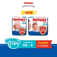 HUGGIES Dry Tape Diapers For Newborn Baby NB80/S80 (4 Pack)