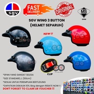 SGV WING HELMET 3 BUTTON ( Topi Keledar SGV Helmet steng separuh Sirim Size L )