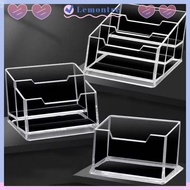 LEMONTRE 1Pcs Bussiness Card Holder, Display Stand  Transparent Business Card Box, Acrylic Plastic 1