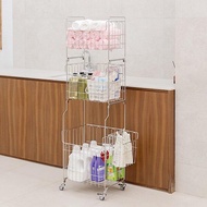 Sten Factory 304 Stainless Steel 3-Tier Mobile Laundry Basket Trolley