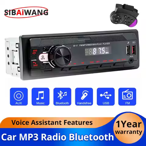 Car Radio Bluetooth 1Din MP3 Player 45Wx4 FM AUX TF Radio Stereo The Car-Finding Function of the mob