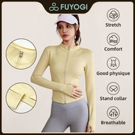 FUYOGI Women Sports Jacket Yoga Zipper Tight Fast-Drying Top Gym Long Sleeved Outdoor