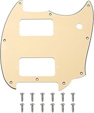1Pcs Yootones HH 9 Holes Round Corner Guitar Pickguard 2 Humbuckers Compatible with Squier Bullet Se
