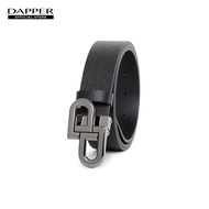 DAPPER เข็มขัดหนังแท้ DP Iconic Buckle Saffiano Belt สีดำ
