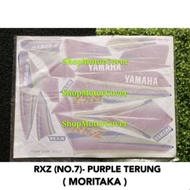 🔥MORITAKA🔥 YAMAHA RXZ (NO.7) PURPLE TERUNG ~ STICKER BODY COVERSET COVER SET RXZ BOSS BOSCH 100% ORIGINAL BRAND MORITAKA