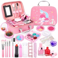 Girls' Makeup Play Set with Storage Box, Perfect for Ages 6-12 - Gift for Dress-Up and Role Play[ Di