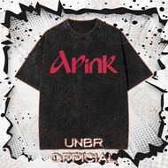 UNBR Apink Printed Washed Cotton T-shirt New Loose Style