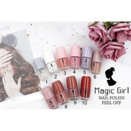 MAGIC GIRL PENGIKAT KUKU MENGELUPASKAN NAIL POLISH PEEL OFF 1-67 NUDE COLOUR POLISH PEEL OFF 5ml
