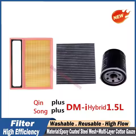 For BYD Song PLUS Qin PLUS DM-i Hybrid 1.5L Destroyer 05 AC Cabin Fresh Air Oil Filter Kit with Engi