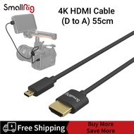 SmallRig Micro HDMI to HDMI Cable(D to A) , Ultra Thin HDMI Cable 55cm/1.8Ft, Super Flexible Slim Hi