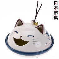 其他品牌 - 日本 貓雜貨 藥師窯 笑口貓貓 藍白色 驅蚊 陶瓷蚊香座 (112)【市集世界 - 日本市集】