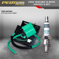 Jangeby Injection Coil Package Universal Brt Spark Plug Set for All Injection Motorcycles