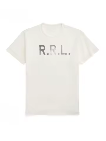 2025 New Hot Fashion Luxury Brand Rrl Letter Printed Loose Women's Printed Letter Round Neck T-shirt