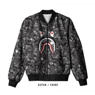 [ALBANYWARD] Jaket Bomber SPACE A BATHING APE BAPE CAMO SHARK 3D FullPrint Sublimation