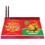 XO Calendar CNY MYSTERIOUS 2026 GOLDEN HORSE / PLASTIC BASE DESK CALENDAR with 53 weeks, plastic bas