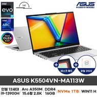 ASUS OLED K5504VN-MA113W 쿨실버 i9-13900H Arc A350M WIN11 홈 (NVNMe 1TB)