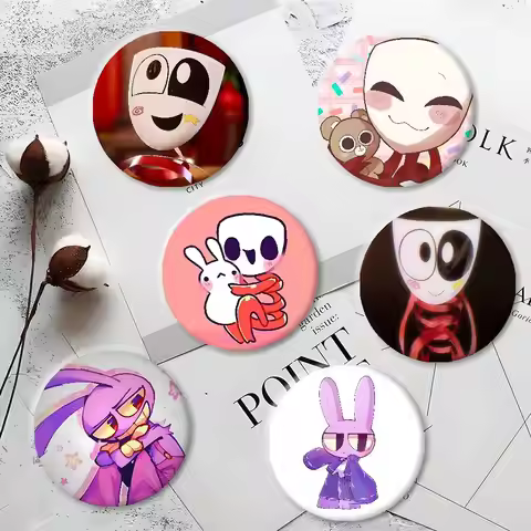 G-Gangle J-Jax Zooble Cute Cartoon Badges Creative Tinplate Pin Funny Badge Metal Brooch For Bag Clo