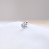 藍托帕石925純銀煙花轉珠耳環