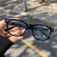 Women's Fashion Cat Eye Square Frame Glasses Retro Korean Style Black Frame 089