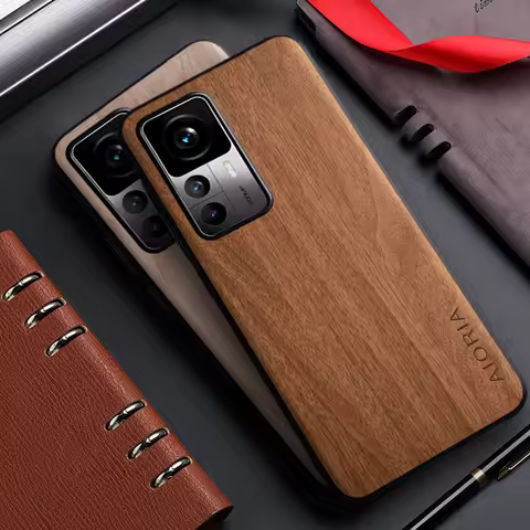 Case for Xiaomi 12T 12 Pro Lite 12X 5G funda bamboo wood pattern Leather back cover for xiaomi 12t p