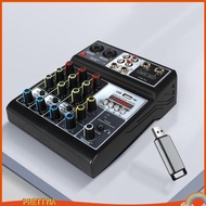 [PrettyiaSG] Audio Mixer Support Bluetooth 5.0 USB Portable 4 Channel 48V Power DJ Mixer for Computer