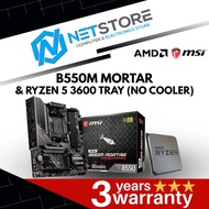 PWP MSI B550M MORTAR mATX & AMD RYZEN 5 3600 TRAY (NO COOLER) PROCESSOR
