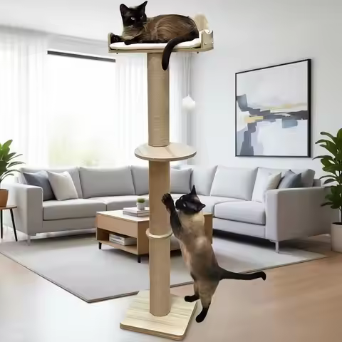 Cat Window Perch, Carpet Hammock, Window Step Scratcher, Adjustable Height Cat Window Bed, Space-Sav