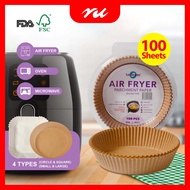 LAMOXIAS Air Fryer Paper | Parchment Paper | Square & Round | 20cm & 16cm | Local Brand - AF001 & AF