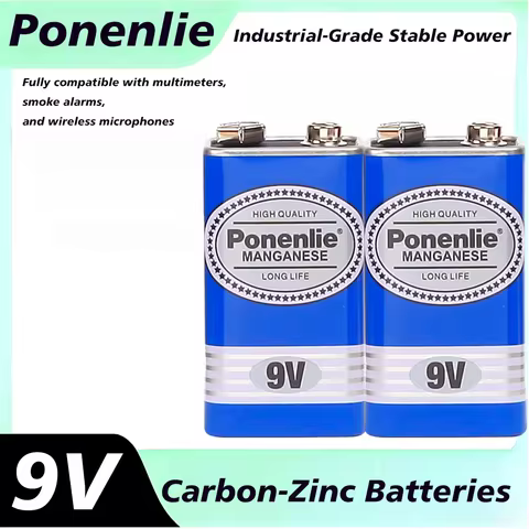 2025 New 2-20PCS 9 Volt Battery 9V Disposable Carbon Multimeter Alarm Microphone 6F22 Iron Case Dry 
