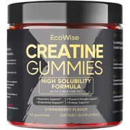 BODUNMSCA Ecowise Creatine Gummies, High Solubility Creatine Hydrochloride Formula, Sugar-Free Straw