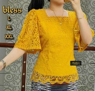 #Blus Kebaya Brokat Mewah#Model Lengan Kembang/ Atasan Wanita Dewasa Kekinian Tampilan Simpel Cantik