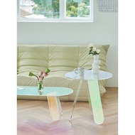 Nordic Colorful Coffee Table Balcony Small Round Table Influencer Acrylic Transparent Table Round Co