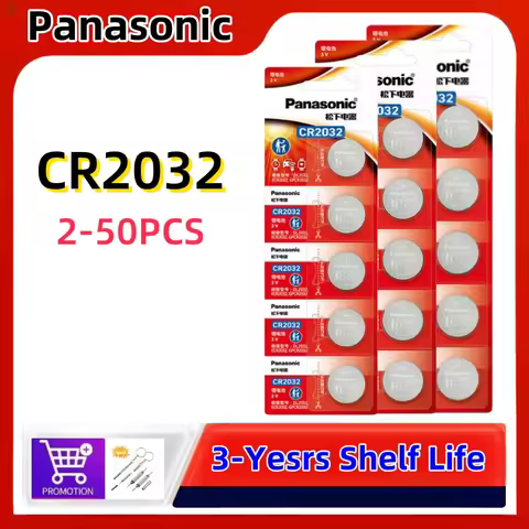 2-50pcs Original Panasonic CR2032 3V ECR2032 Lithium Battery CR 2032 For Control Watch Motherboard S