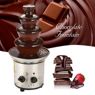 Chocolate Fountain 4 Tiers Electric Melting Machine Fondue Pot Set for Chocolate Candy Ranch Nacho Cheese UK230V