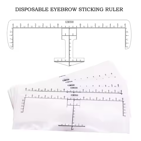 10pcs/bag Makeup Eye Brow Measure Eyebrow Guide Ruler Disposable Eyebrow Ruler Microblading Calliper