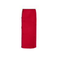Rush Official Florette Midi Skirt กระโปรงยาว midi ตกแต่งดอกไม้ *สีขาว ดำ ยาวประมาณเข่า