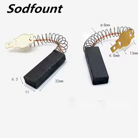 2pcs Carbon brush for vacuum cleaner motor Carbon brush for water suction machine 6.3X11X32MM
