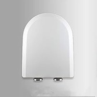 Toilet Seat U/V Shape, White Toilet Lid with Soft Close, Adjustable Hinge, Quick Release, Family Fixed Toilet Seat Cover, White, 44~50 * 36cm (Wei 40~45c*34cm)