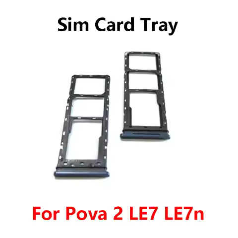 10pcs Sim Card Tray For Tecno Pova 2 LE7 LE7n Slot Sim Card Reader SIM Card Holder Repair Spare Part