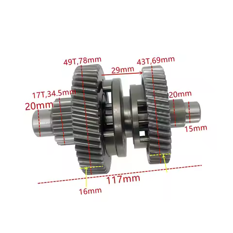 Intermediate Gear Shaft For Kayo AU200 LX200M CVT LC162FMK E-TON 200 ATV Go Kart Engine