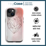 Low poly heart iphone case for latest phone models with protective square TPU cover
