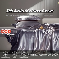 Silky Soft Fitted Bedsheet Smooth Full Garterized Bedsheet Cooling Silk Bedsheet Mattress Protectors
